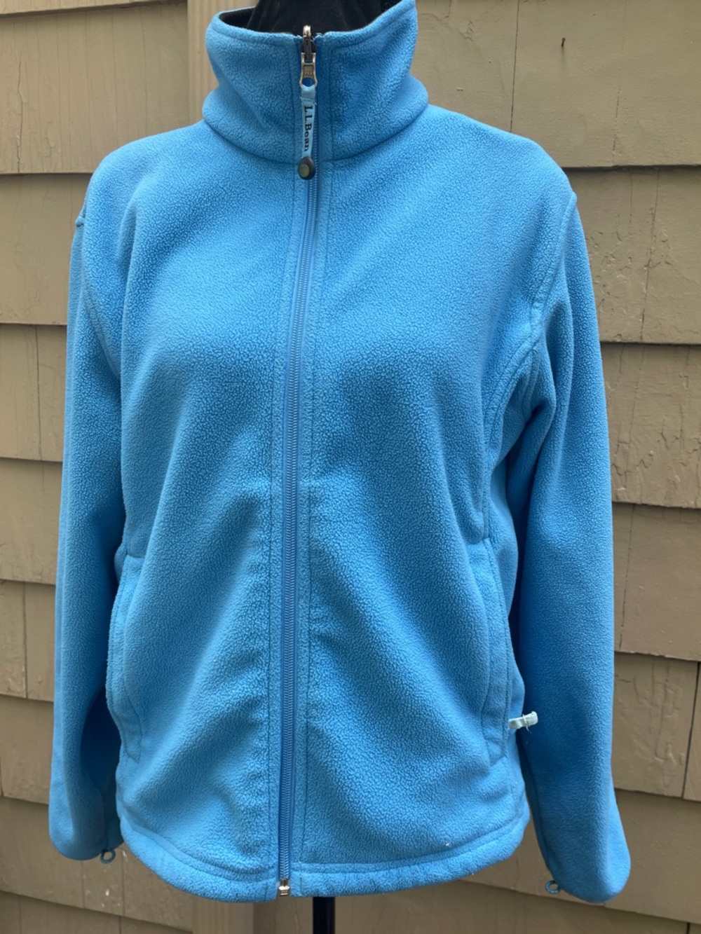 Bright blue L.L. Bean full-zip fleece very nice!